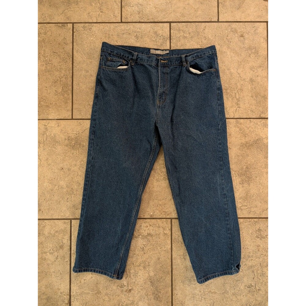 Berkley Jensen Jeans Mens 42x30 Blue Denim Straight Leg 5 Pocket Workwear